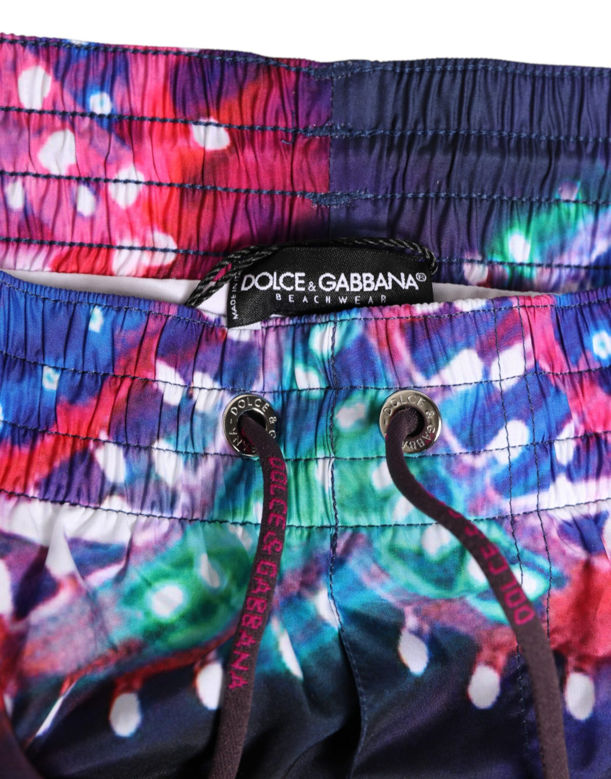 Dolce & Gabbana Men's Polyester Swim Shorts - Multicolor Print