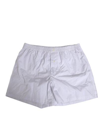 Dolce & Gabbana Men's Wool Cotton Swim Shorts - Black Blue Red Rose White Striped
