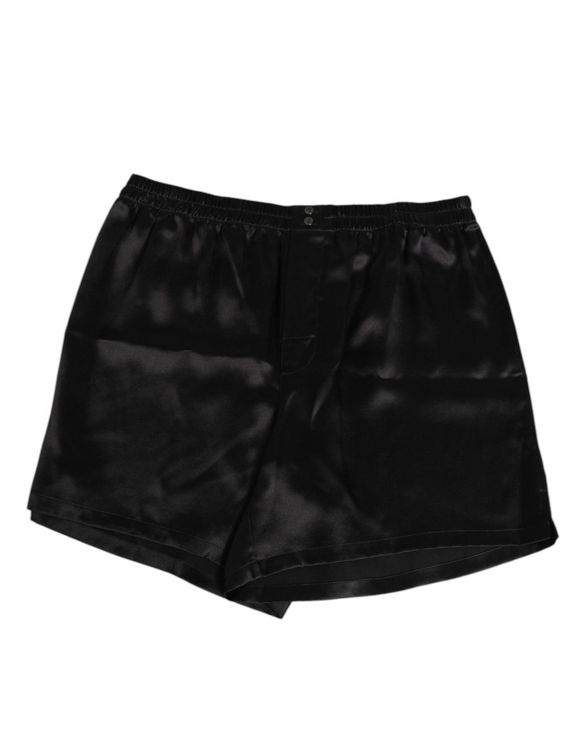 Dolce & Gabbana Men's Silk Satin Short Swim Shorts - Black