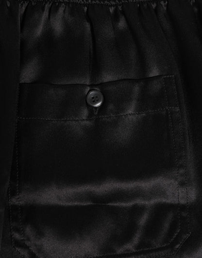 Dolce & Gabbana Men's Silk Satin Short Swim Shorts - Black