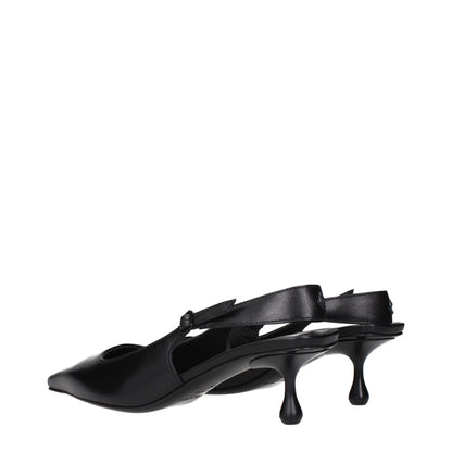 Jimmy Choo Black Leather Flat Sandals