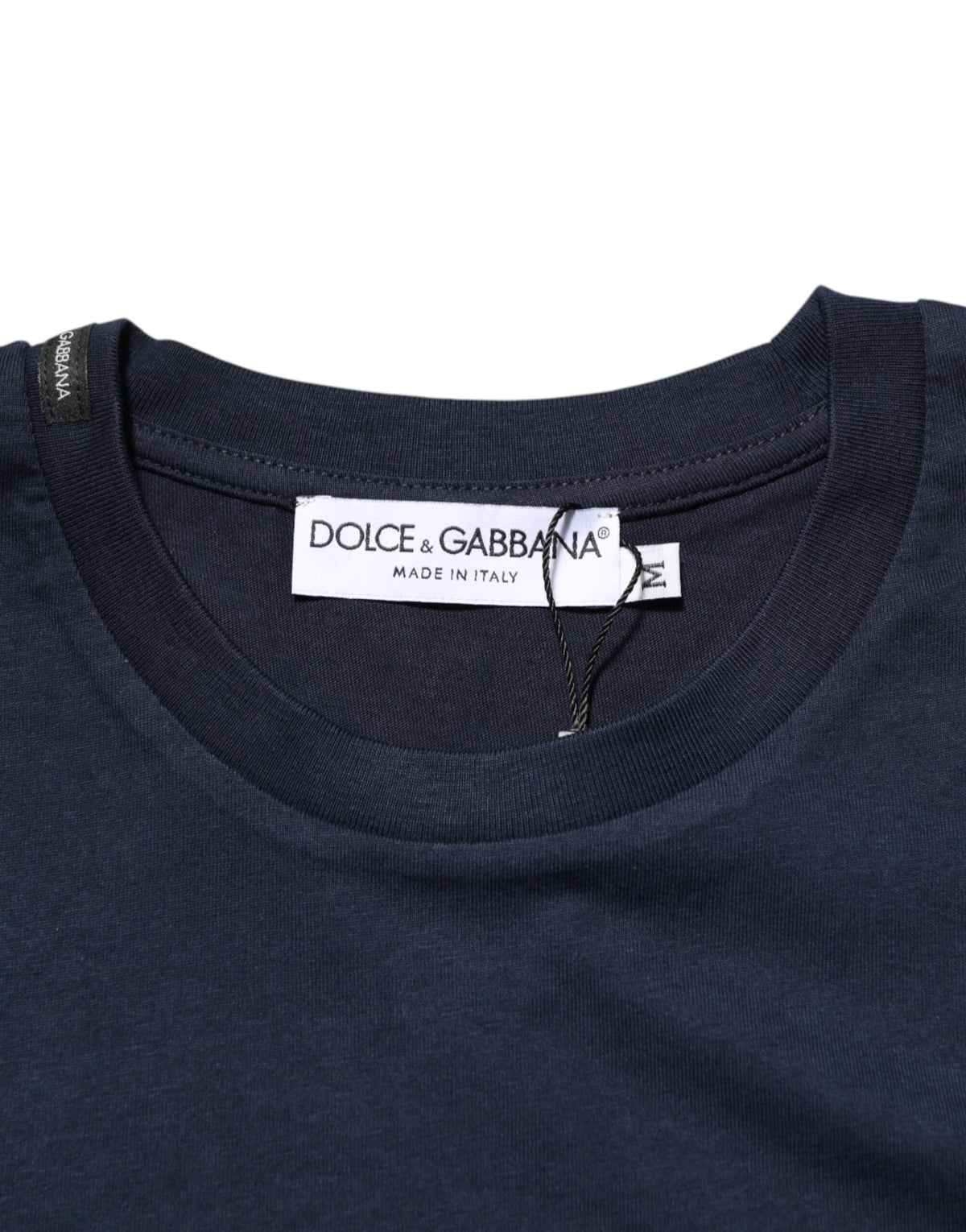 Dolce & Gabbana Men's Regular Fit Short-Sleeve Cotton T-Shirt - Dark Blue Patterned Print
