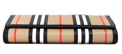 Hannah Icon Stripe Archive Black E-Canvas Leather Wallet Crossbody Bag