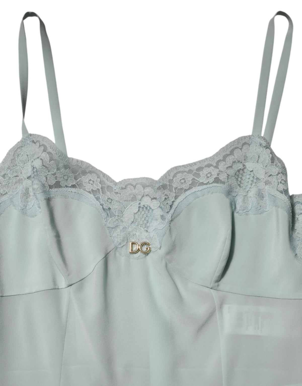 Dolce & Gabbana Women's Slip Bodycon Cocktail Sleeveless Cotton Polyamide Silk & Viscose Midi Dress - Light Blue