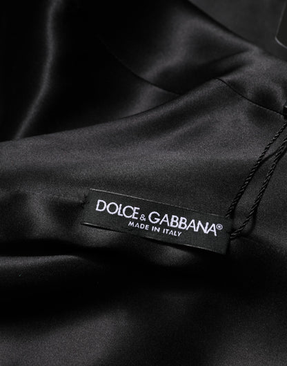 Dolce & Gabbana Women's Long-Sleeve Crew Neck Silk Viscose & Acetate Midi Mini Dress - Green