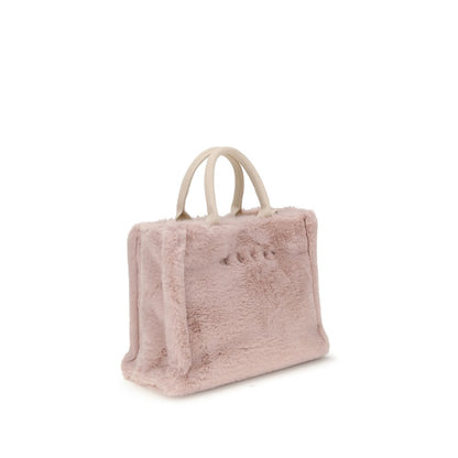 Marni Pink Faux Fur Small Basket Tote Bag