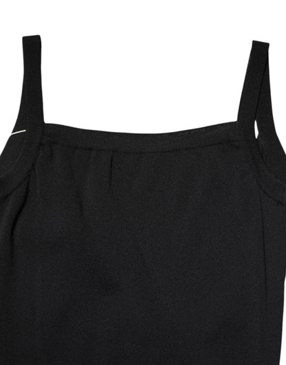 Laneus Women's Bodycon Cocktail Sleeveless Square Neck Cotton Short Mini Dress - Black