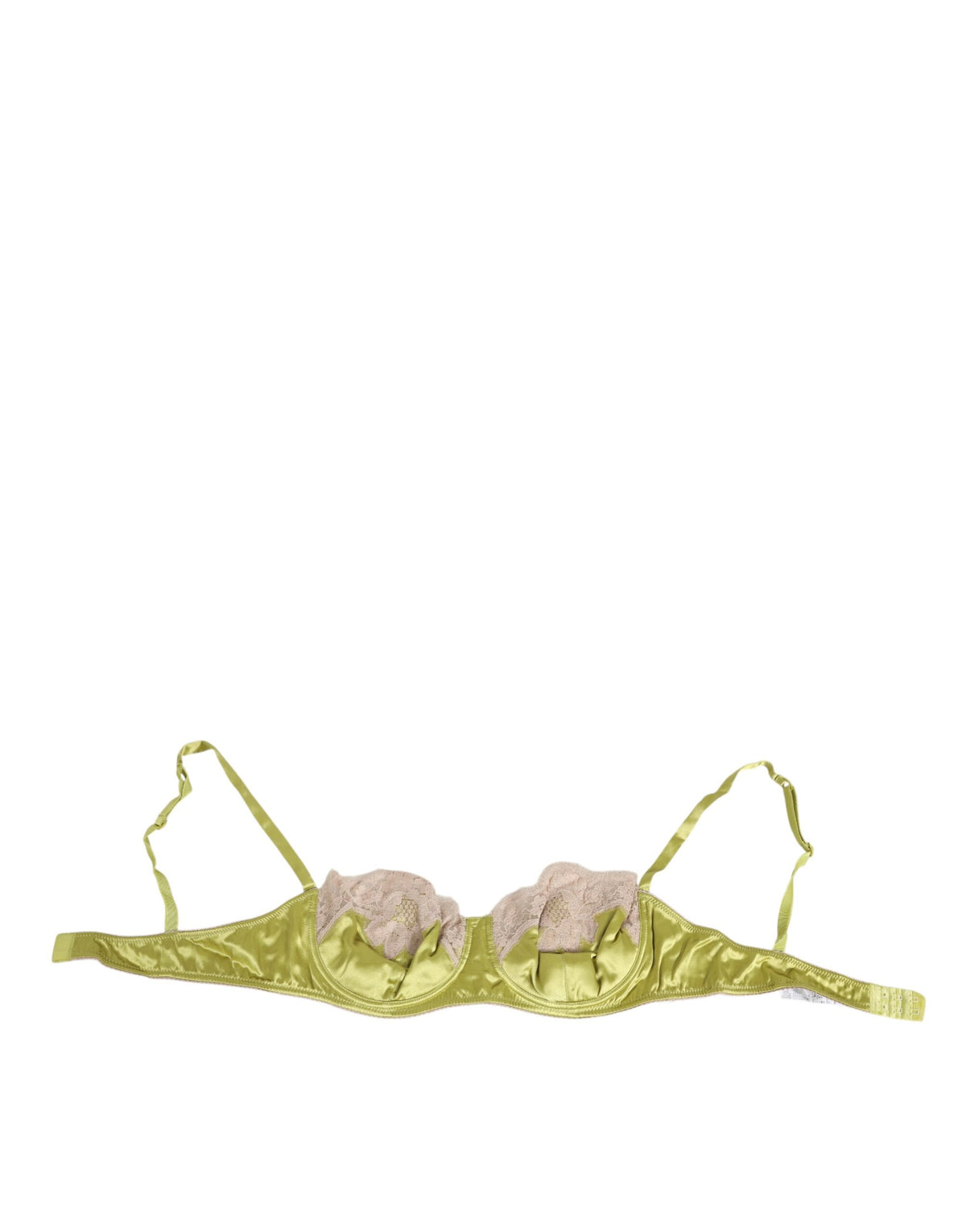 Dolce & Gabbana Women's Lace Satin & Silk Bra - Beige Lime Green