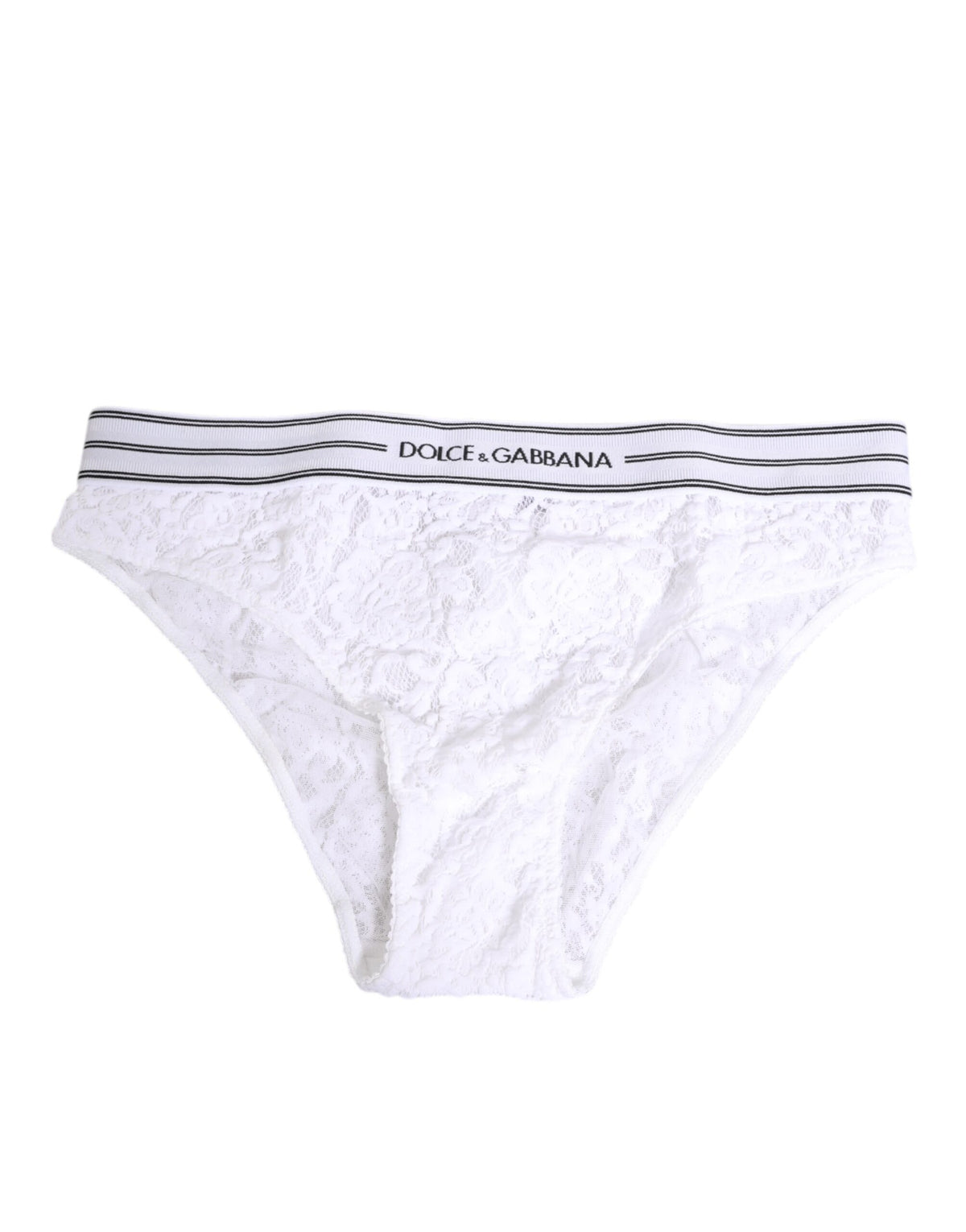 Dolce & Gabbana Women's Polyamide Lace Underpants Briefs - White Floral