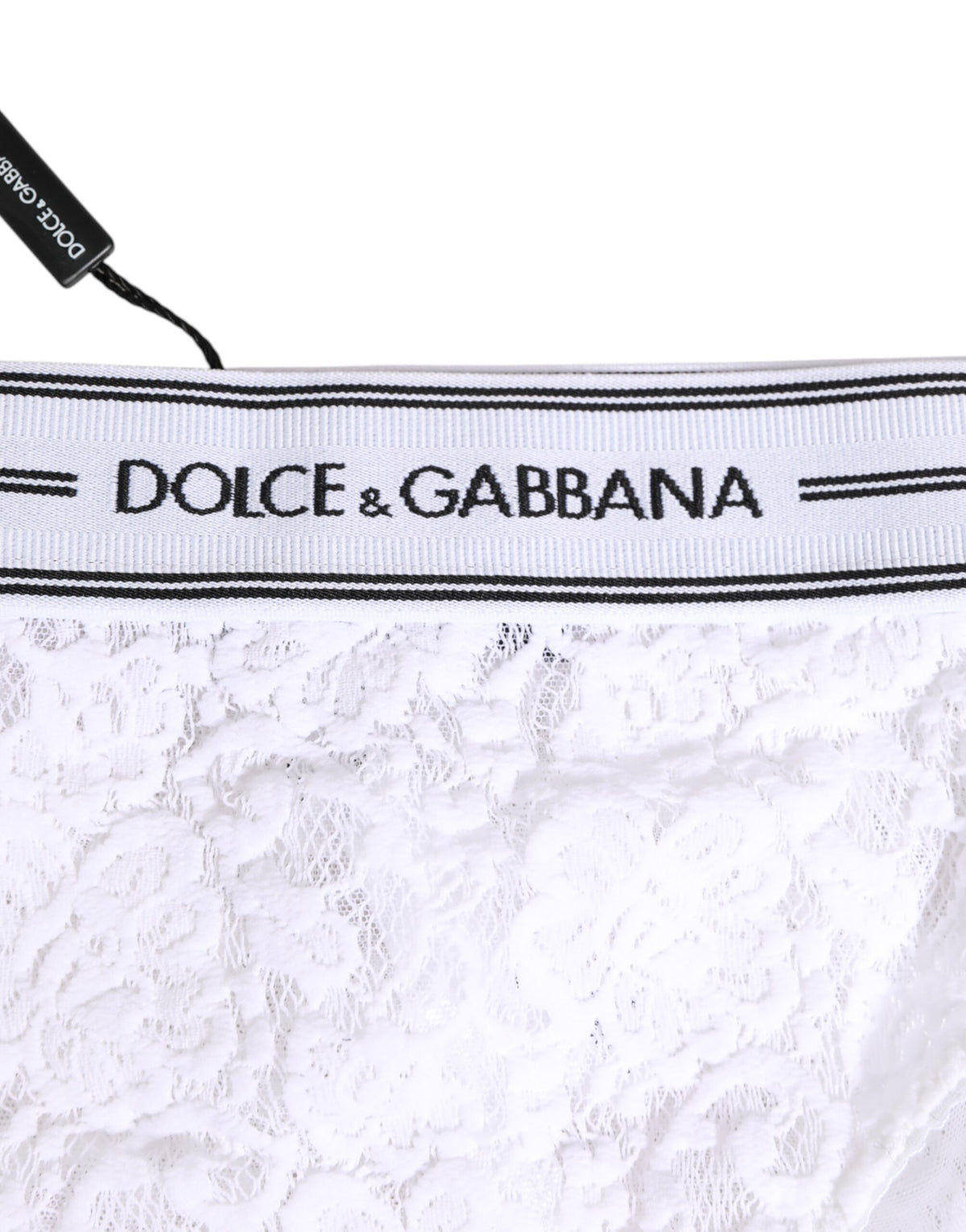 Dolce & Gabbana Women's Polyamide Lace Underpants Briefs - White Floral