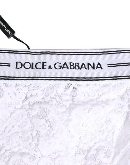 Dolce & Gabbana Women's Polyamide Lace Underpants Briefs - White Floral