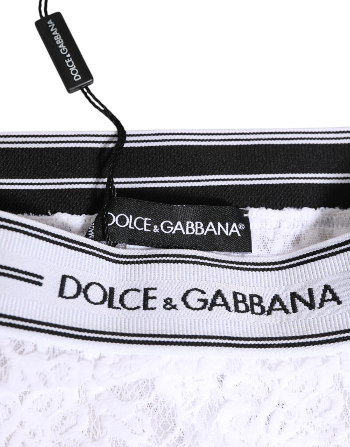 Dolce & Gabbana Women's Polyamide Lace Underpants Briefs - White Floral