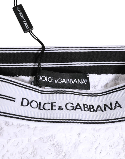 Dolce & Gabbana Women's Polyamide Lace Underpants Briefs - White Floral