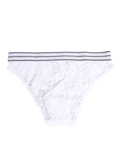 Dolce & Gabbana Women's Polyamide Lace Underpants Briefs - White Floral