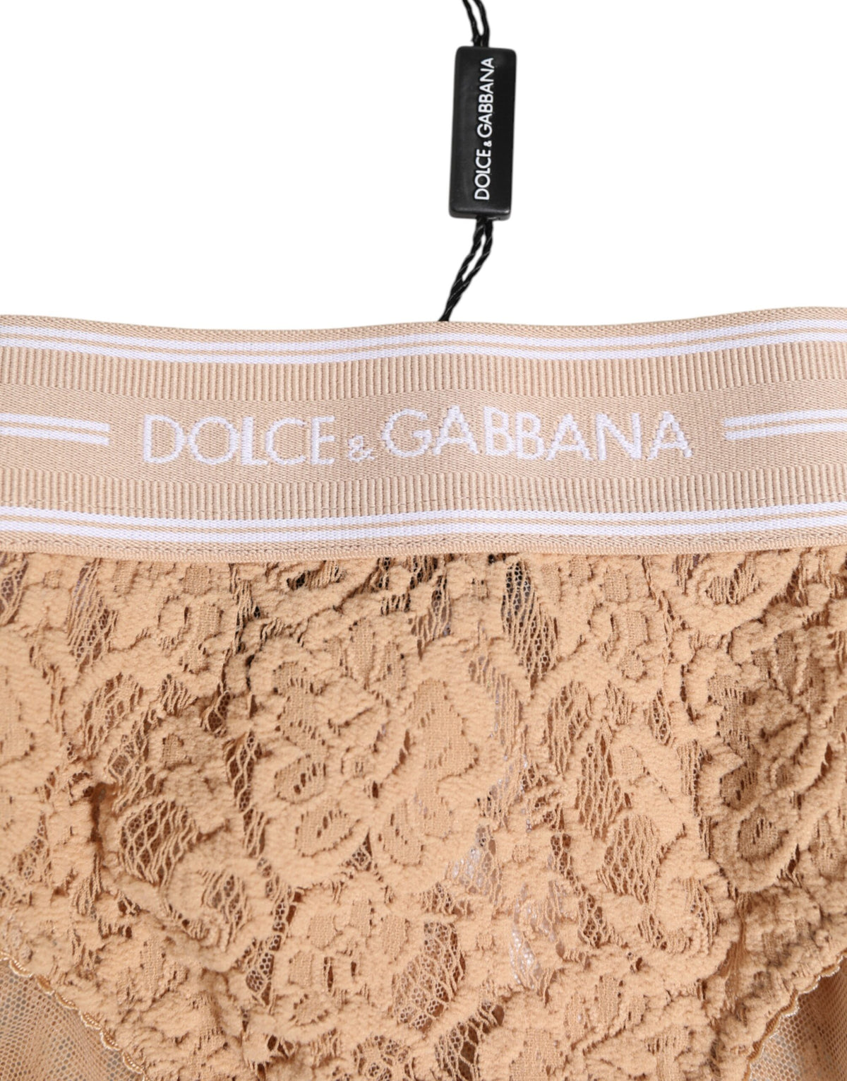 Dolce & Gabbana Women's Polyamide Lace Underpants Briefs - Beige Floral