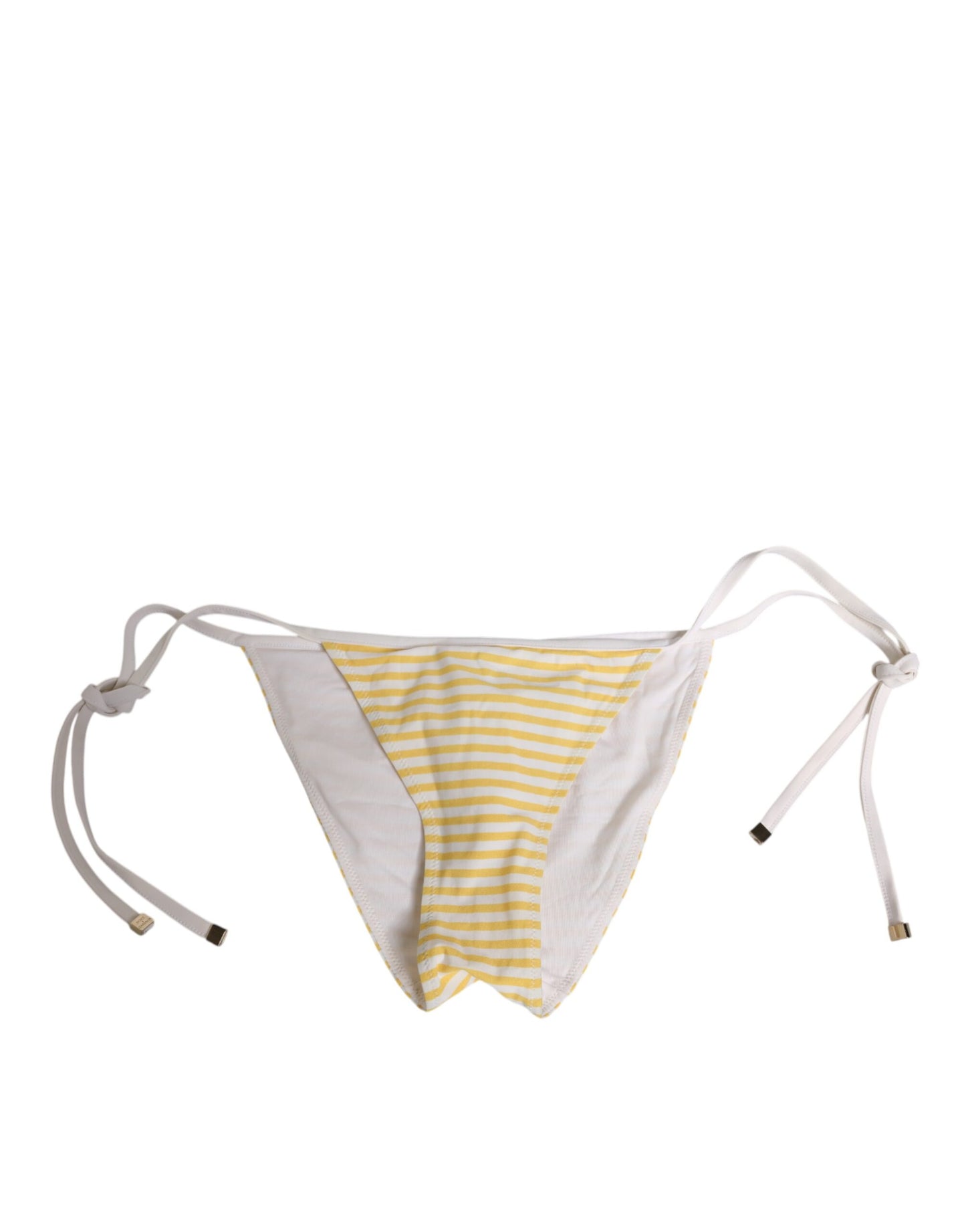 Dolce & Gabbana White Yellow Stripe Tie Side Logo Underwear