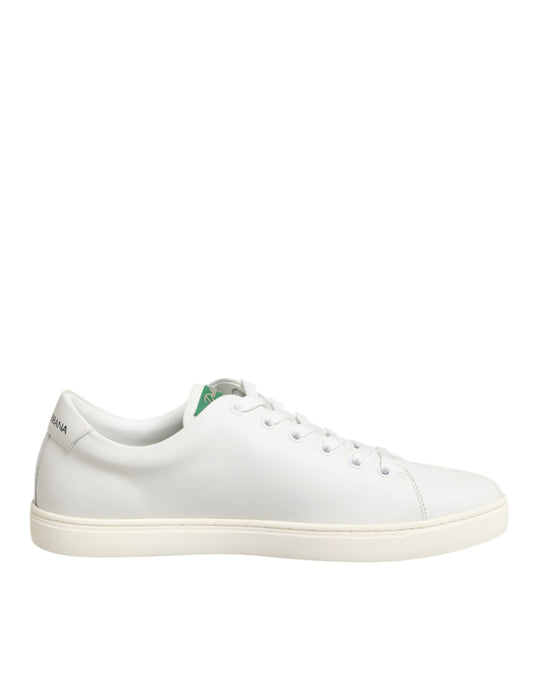 Dolce & Gabbana Women's Low Top Calf Leather & Rubber Sneakers - Pink Red Rose White Patterned
