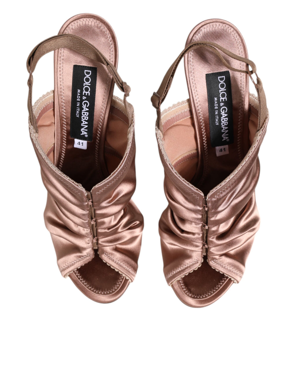 Dolce & Gabbana Women's Polyamide Satin & Leather High-Heel Stiletto Slingback Shoes - Bronze Brown