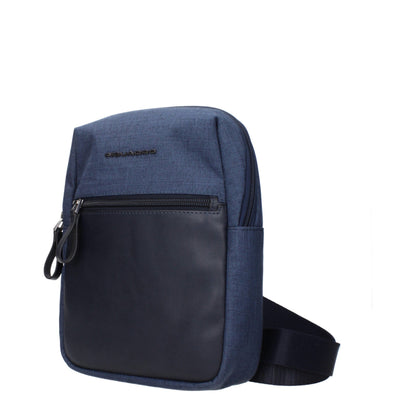Piquadro Blue Fabric Crossbody Bags