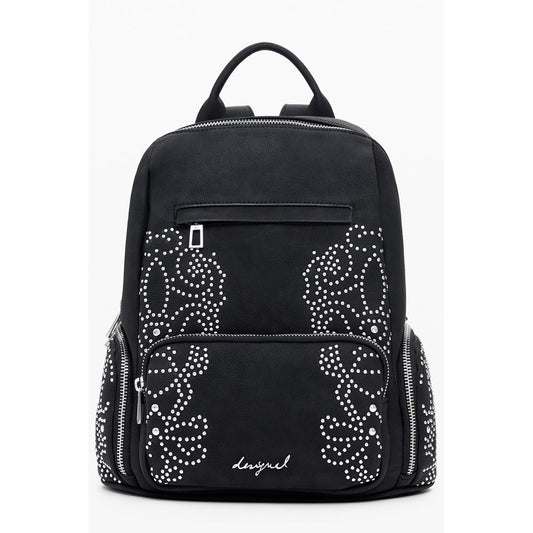 Desigual Black Small Backpack with Studded Pockets