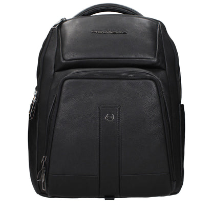 Piquadro Black Leather Backpacks