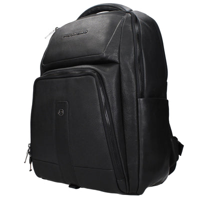 Piquadro Black Leather Backpacks