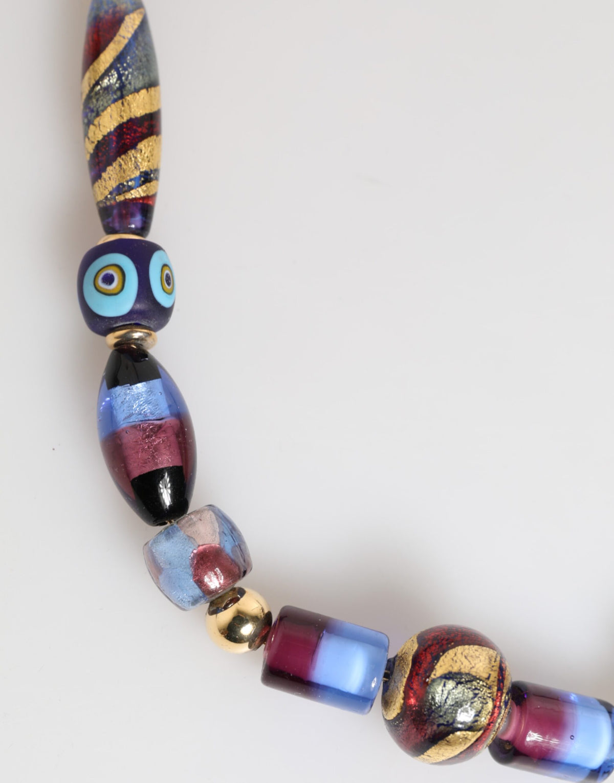 Dolce & Gabbana Women's Brass Glass Gold & Zamak Necklace - Blue Gold Green Multicolor Red Signature
