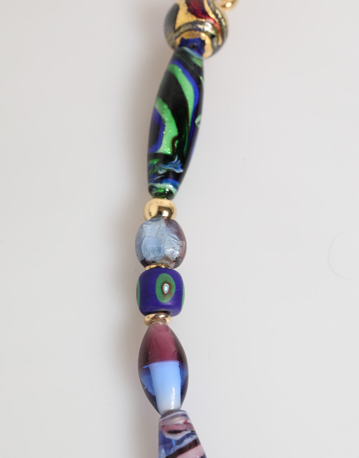 Dolce & Gabbana Women's Brass Glass Gold & Zamak Necklace - Blue Gold Green Multicolor Red Signature