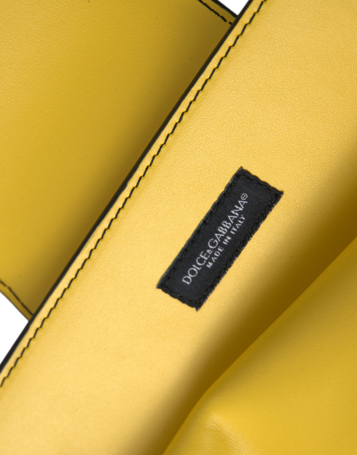 Dolce & Gabbana Calfskin Leather Compact Crossbody Flap Clutch Convertible Handbag - Gold Lime Green Yellow