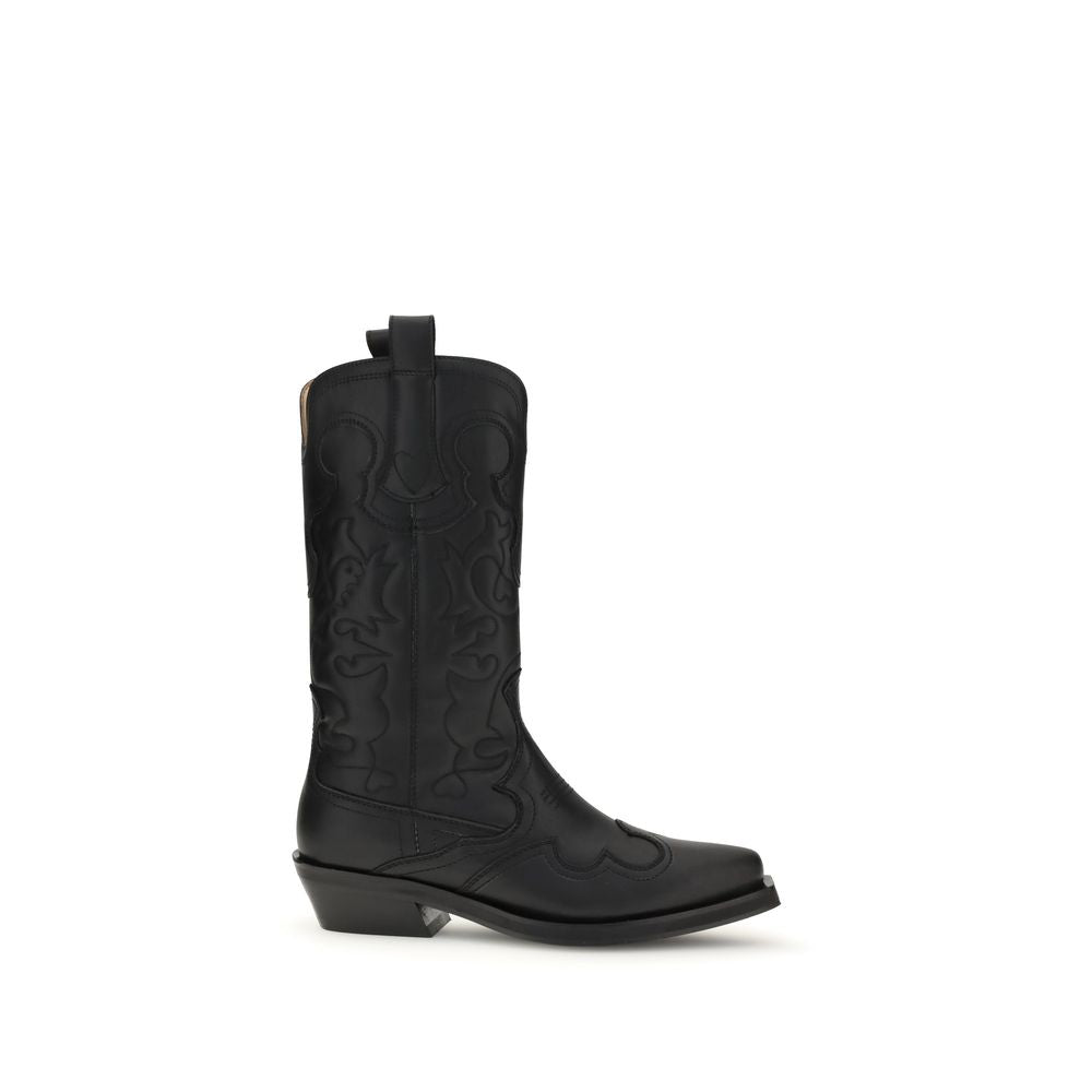 Ganni Embroidered Western Boots