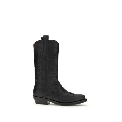 Ganni Embroidered Western Boots