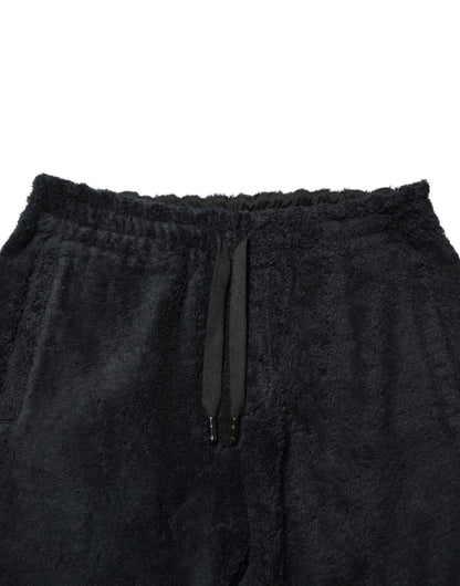 Dolce & Gabbana Black Cotton Logo Men Jogger Sweatpants Pants