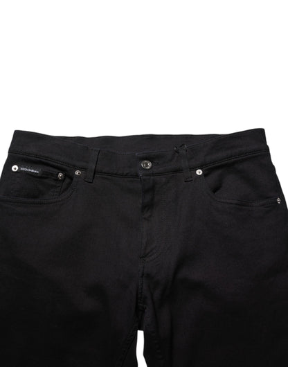 Dolce & Gabbana Men's Skinny Silk & Cotton Trousers - Black
