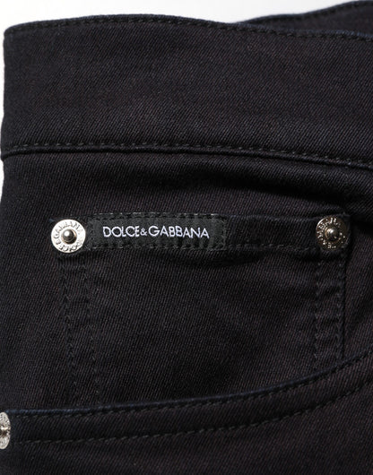 Dolce & Gabbana Men's Skinny Silk & Cotton Trousers - Black