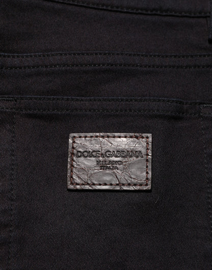 Dolce & Gabbana Men's Skinny Silk & Cotton Trousers - Black