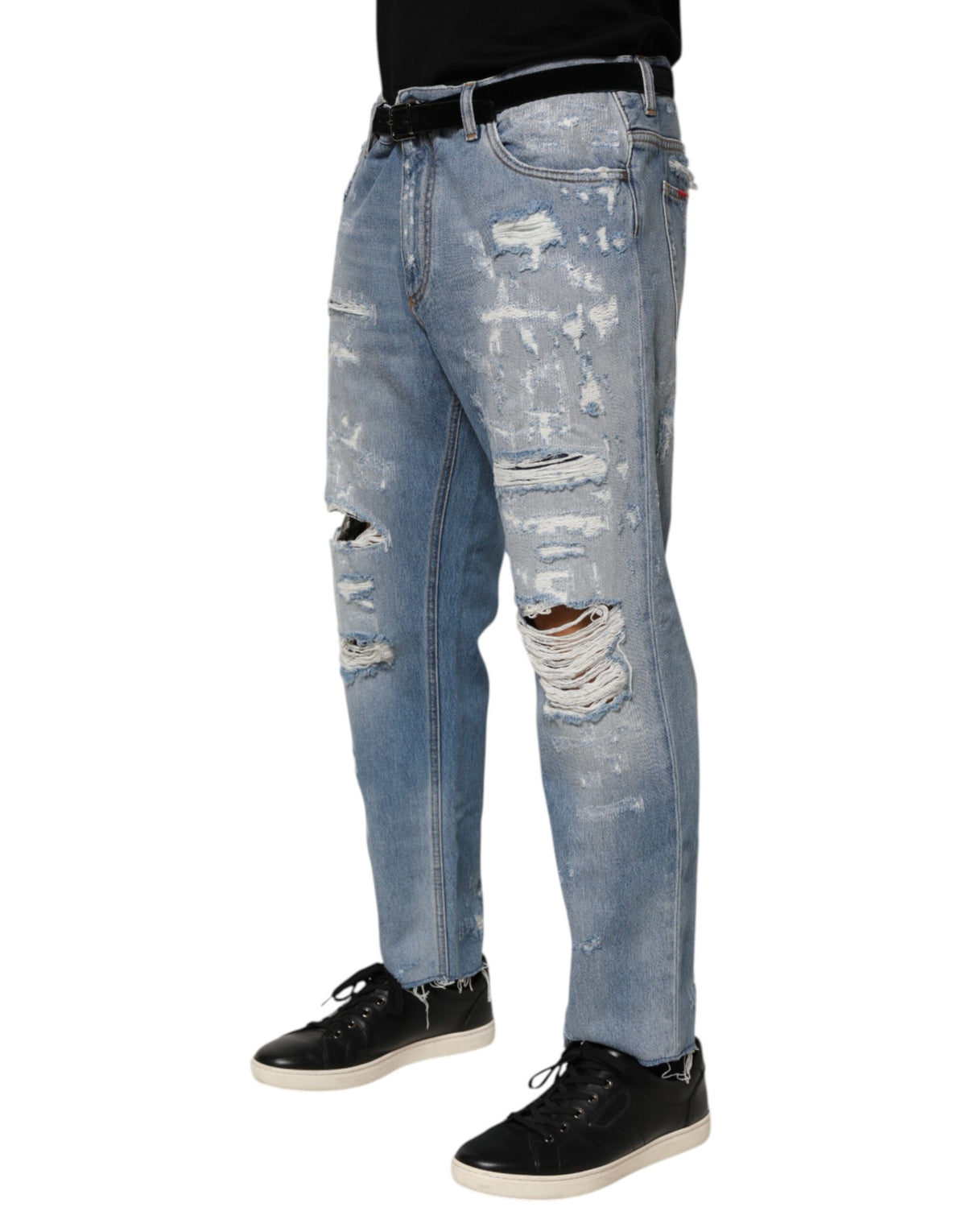 Dolce & Gabbana Men's Tapered Leg Slim Denim Cotton Jeans - Blue Signature