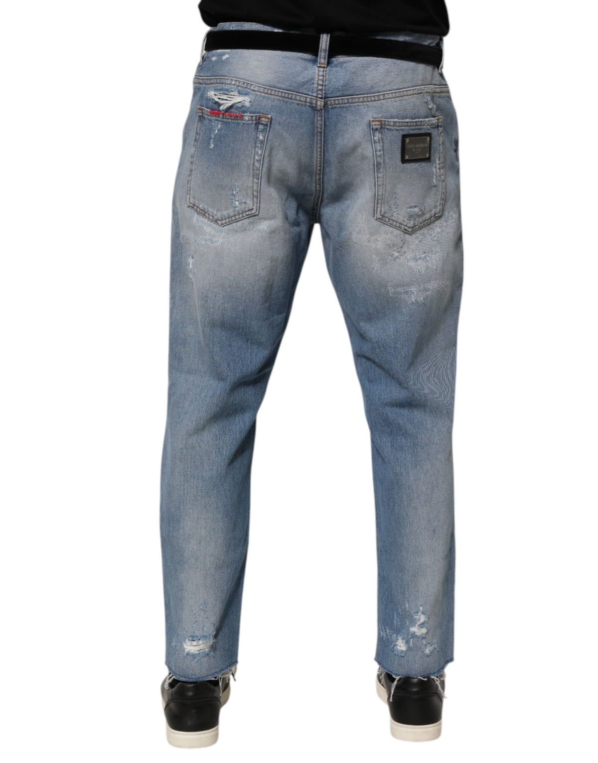 Dolce & Gabbana Men's Tapered Leg Slim Denim Cotton Jeans - Blue Signature