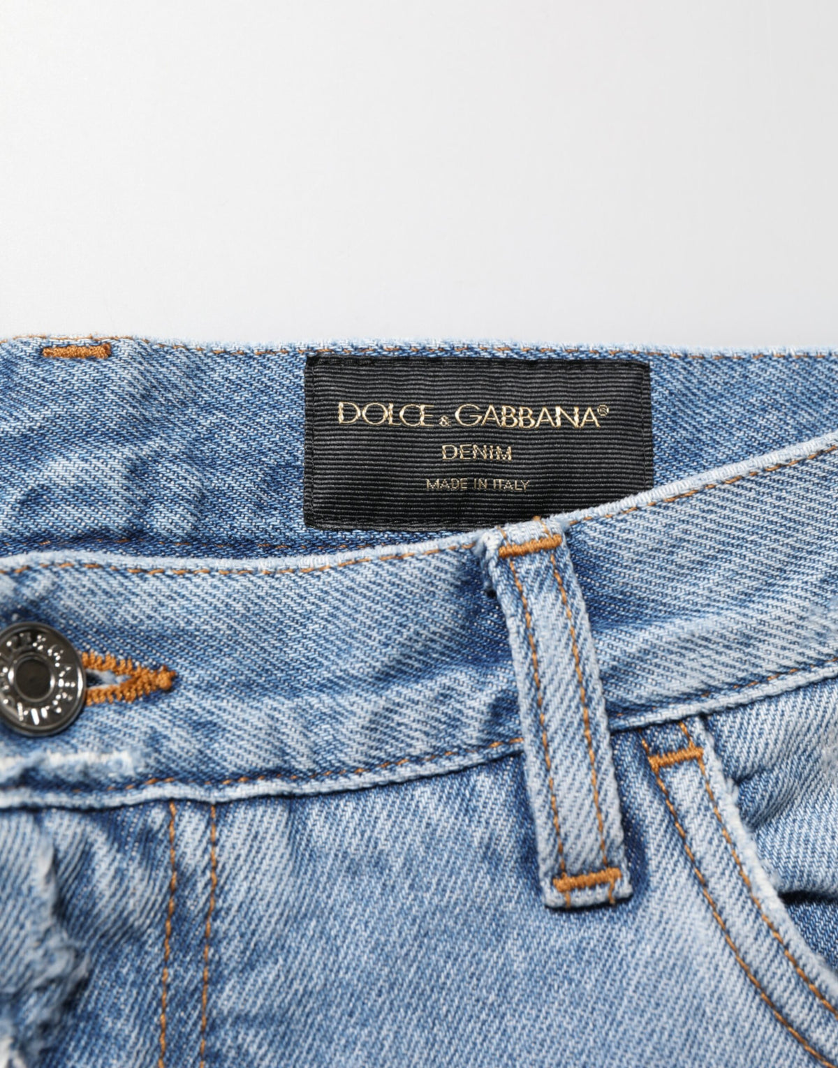 Dolce & Gabbana Men's Tapered Leg Slim Denim Cotton Jeans - Blue Signature