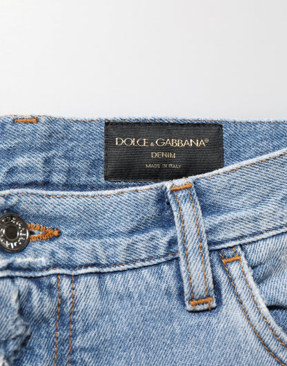 Dolce & Gabbana Men's Tapered Leg Slim Denim Cotton Jeans - Blue Signature