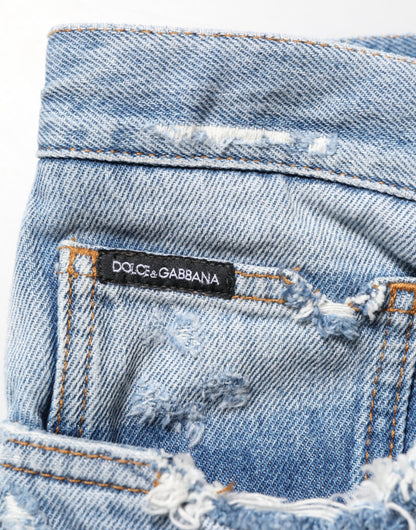 Dolce & Gabbana Men's Tapered Leg Slim Denim Cotton Jeans - Blue Signature