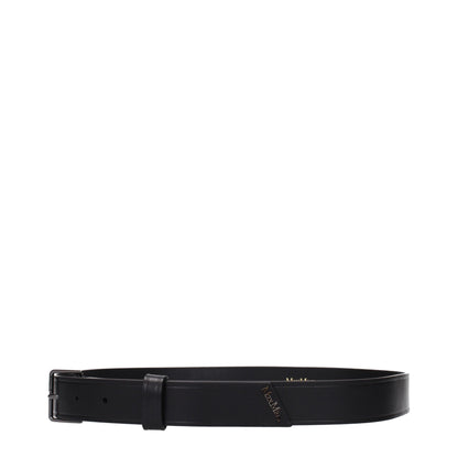 Max Mara Black Leather Regular Belts
