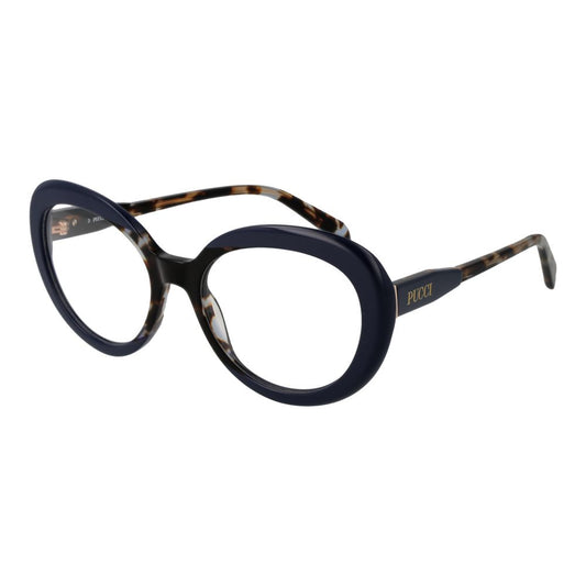 Eyeglasses Frames by Emilio Pucci for women in blue features an refined silhouette, showcasing the refined blue coloured frame and sophisticated full-frame frame design.