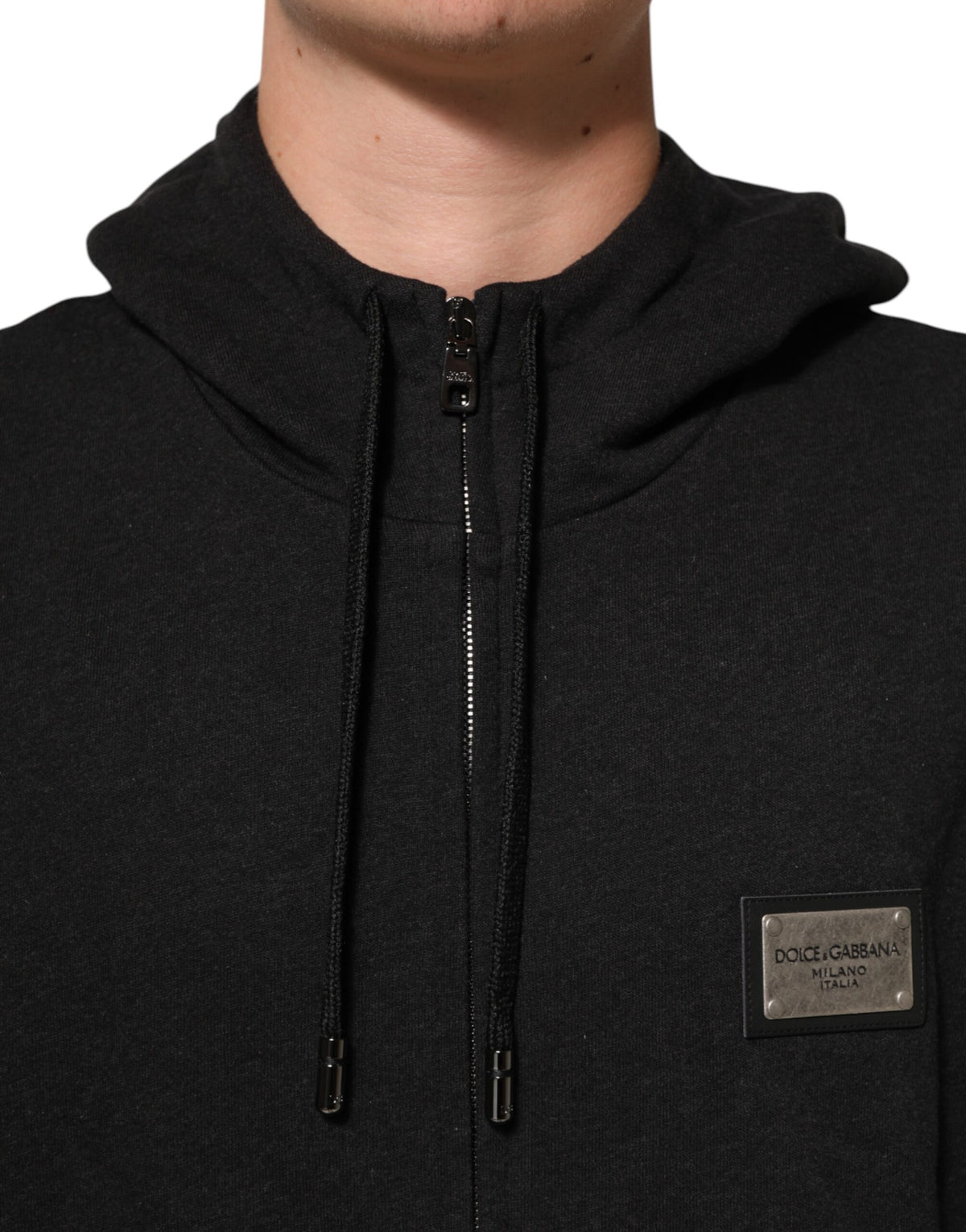Dolce & Gabbana Men's Cotton Sweatshirt Hoodie - Black