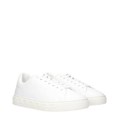 Versace White Leather Low Tops