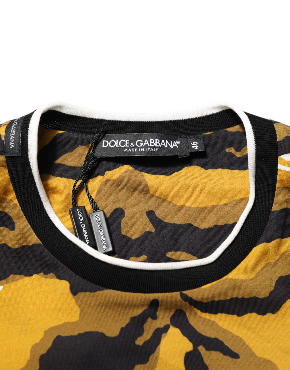 Dolce & Gabbana Men's Regular Fit Short-Sleeve Crew Neck Cotton T-Shirt - Multicolor Patterned Print