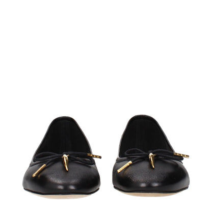 Chloé Black Leather Ballet Flats