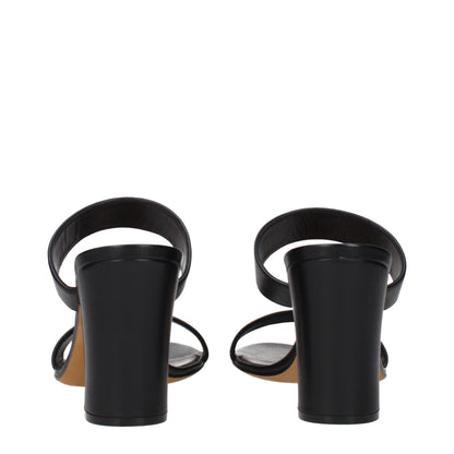 The Row Black Leather Stiletto Heels Sandals