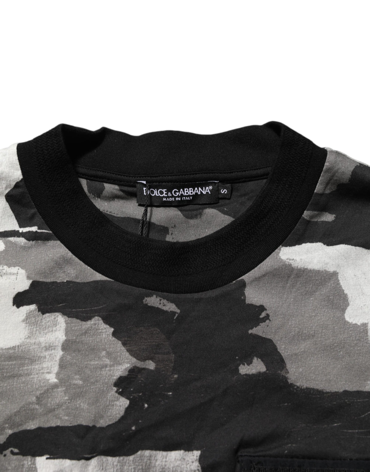 Dolce & Gabbana Men's Regular Fit Short-Sleeve Crew Neck Nylon Cotton T-Shirt - Multicolor Patterned Camouflage Print