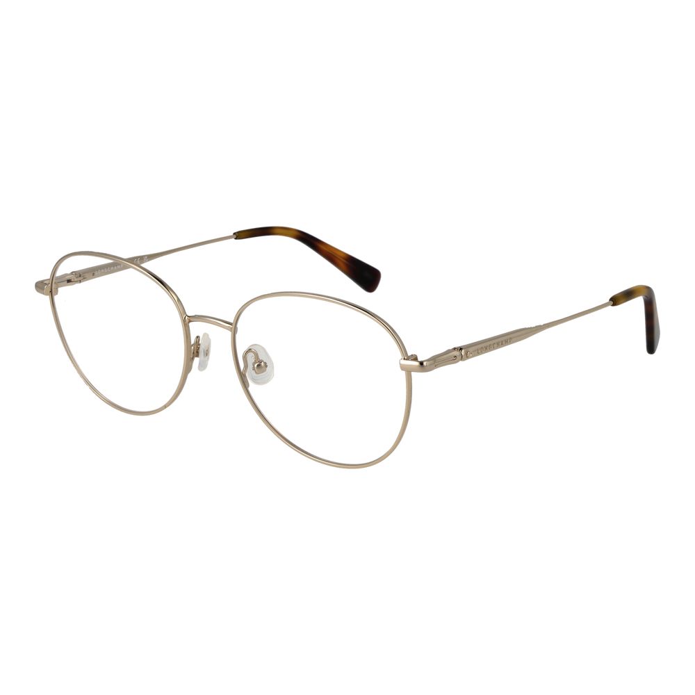 Eyeglasses Frames by Longchamp for women in and gold showcases an refined full-frame frame design featuring a sophisticated gold coloured frame for an refined and refined aesthetic.