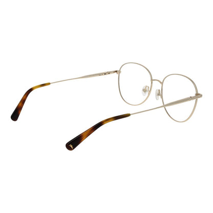 Eyeglasses Frames by Longchamp for women in gold features an refined silhouette, showcasing a sophisticated gold coloured frame and refined full-frame frame design for a refined look.